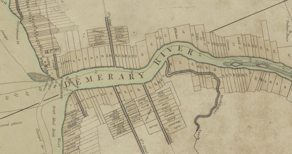 Demerara River Plantation Map