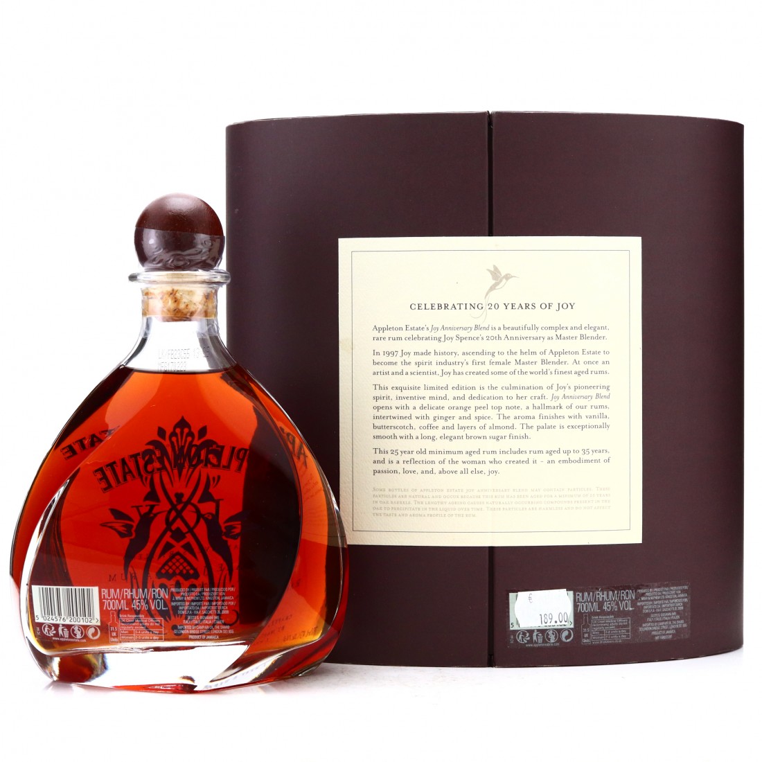 Appleton Estate Joy 25 Year Old / 20th Anniversary Blend Rum Auctioneer