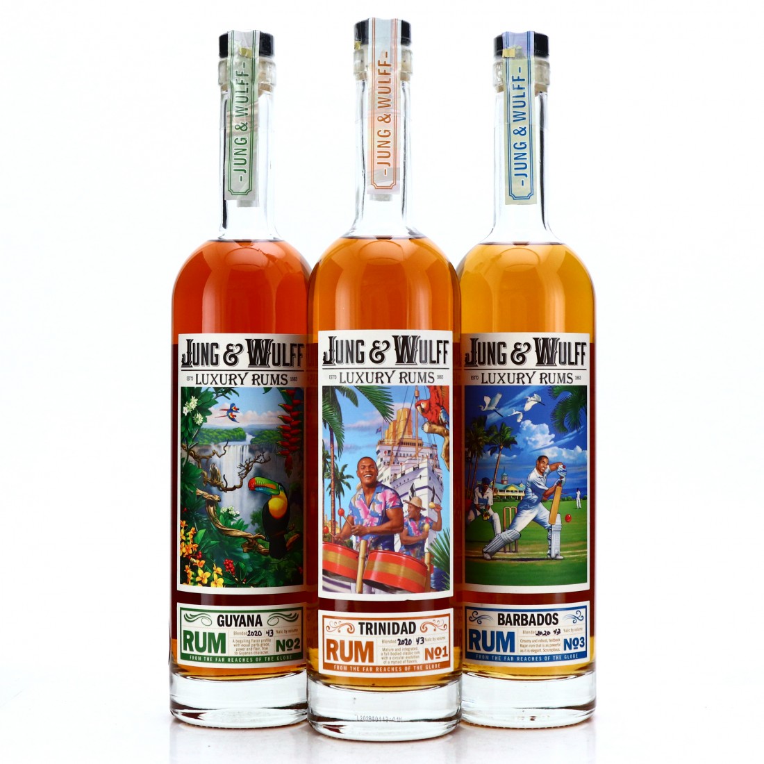 Jung & Wulff Barbados, Trinidad & Guyana Luxury Rums 3 x 75cl / US
