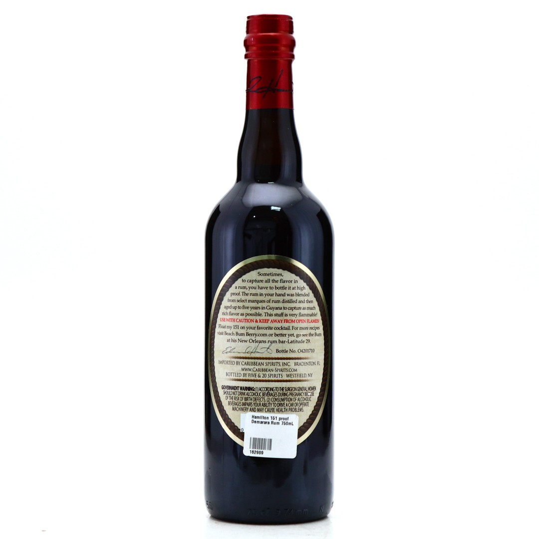 Hamilton 151 Overproof Demerara Rum 75cl / US Import Rum Auctioneer