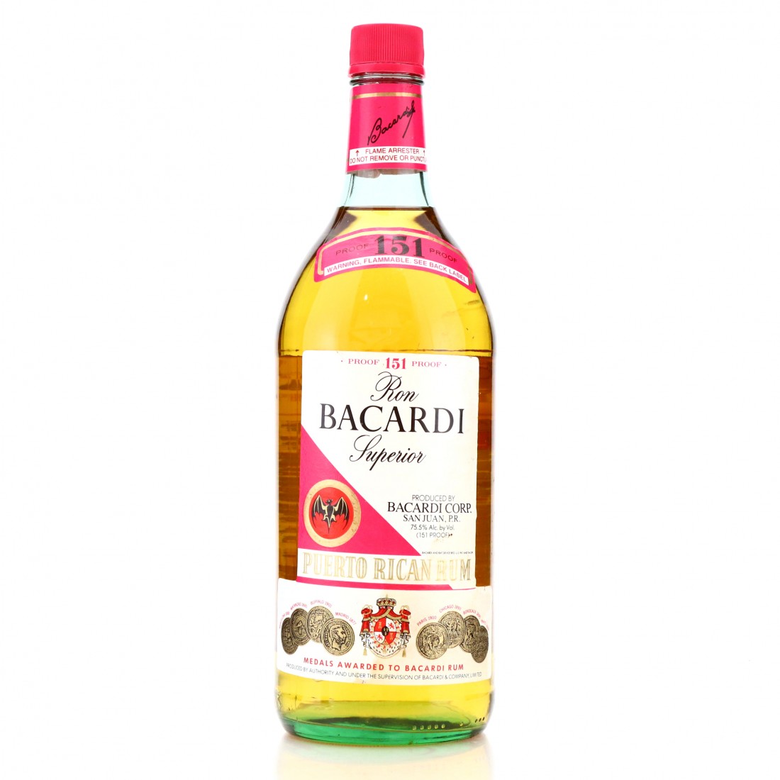 Bacardi 151 Proof 1 Litre 1970s Rum Auctioneer