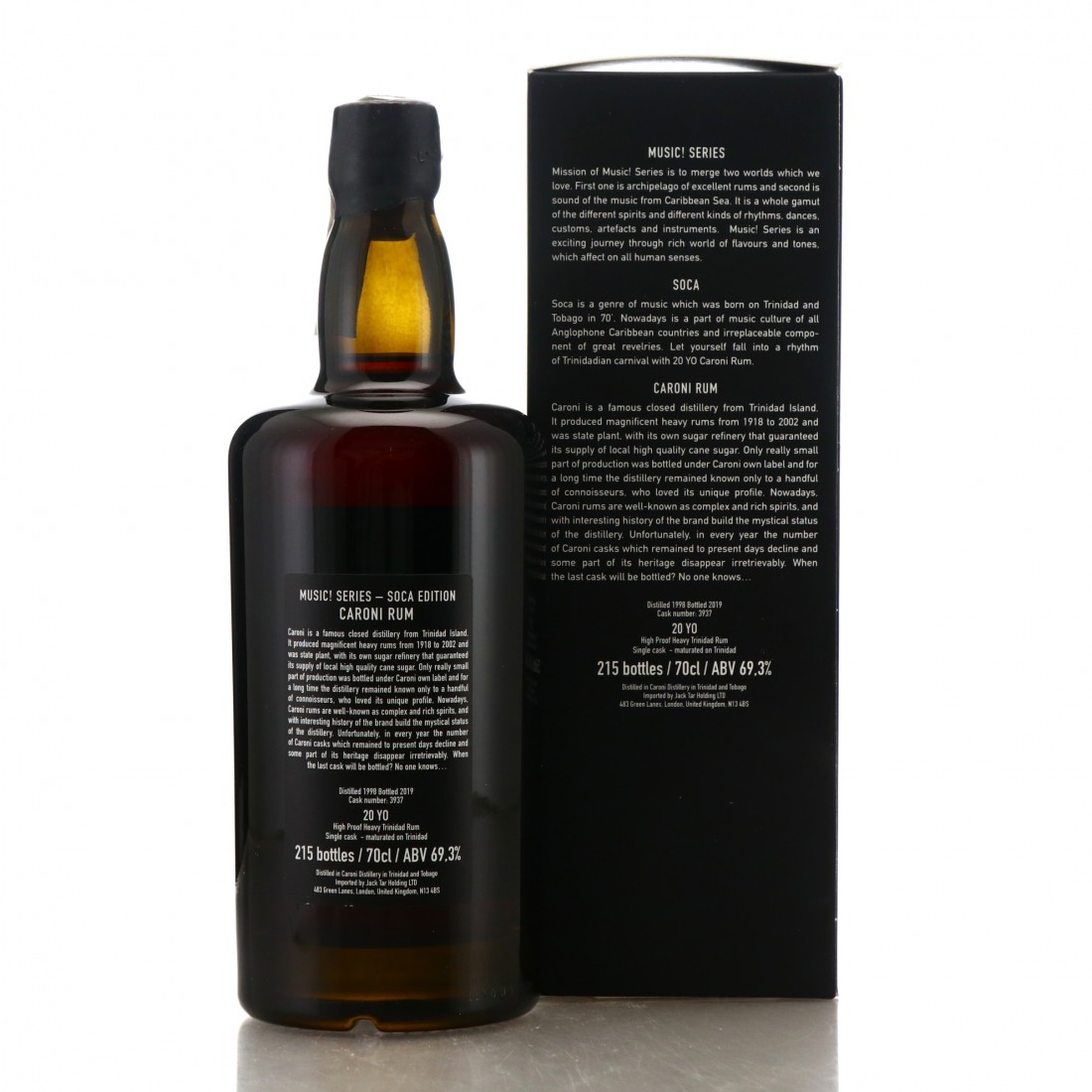 Caroni 1998 Jack Tar 20 Year Old Music! Series / Soca Edition Rum