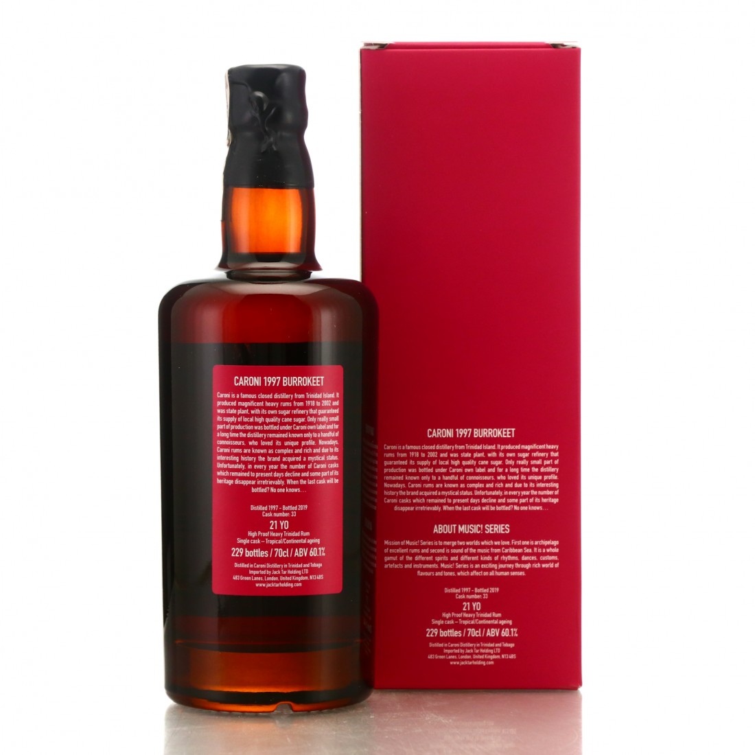 Caroni 1997 Jack Tar 21 Year Old Music! Series / Burrokeet Edition