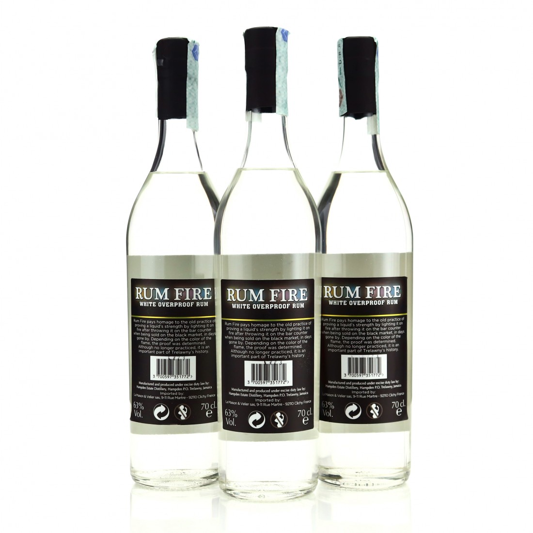 Hampden Estate Rum Fire 3 x 70cl Rum Auctioneer