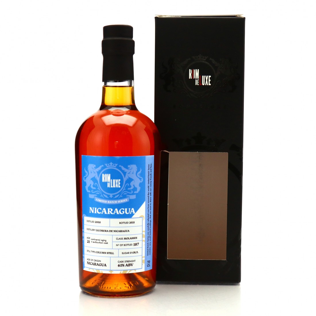 Nicaragua Rum 2000 Rom De Luxe 21 Year Old Rum Auctioneer