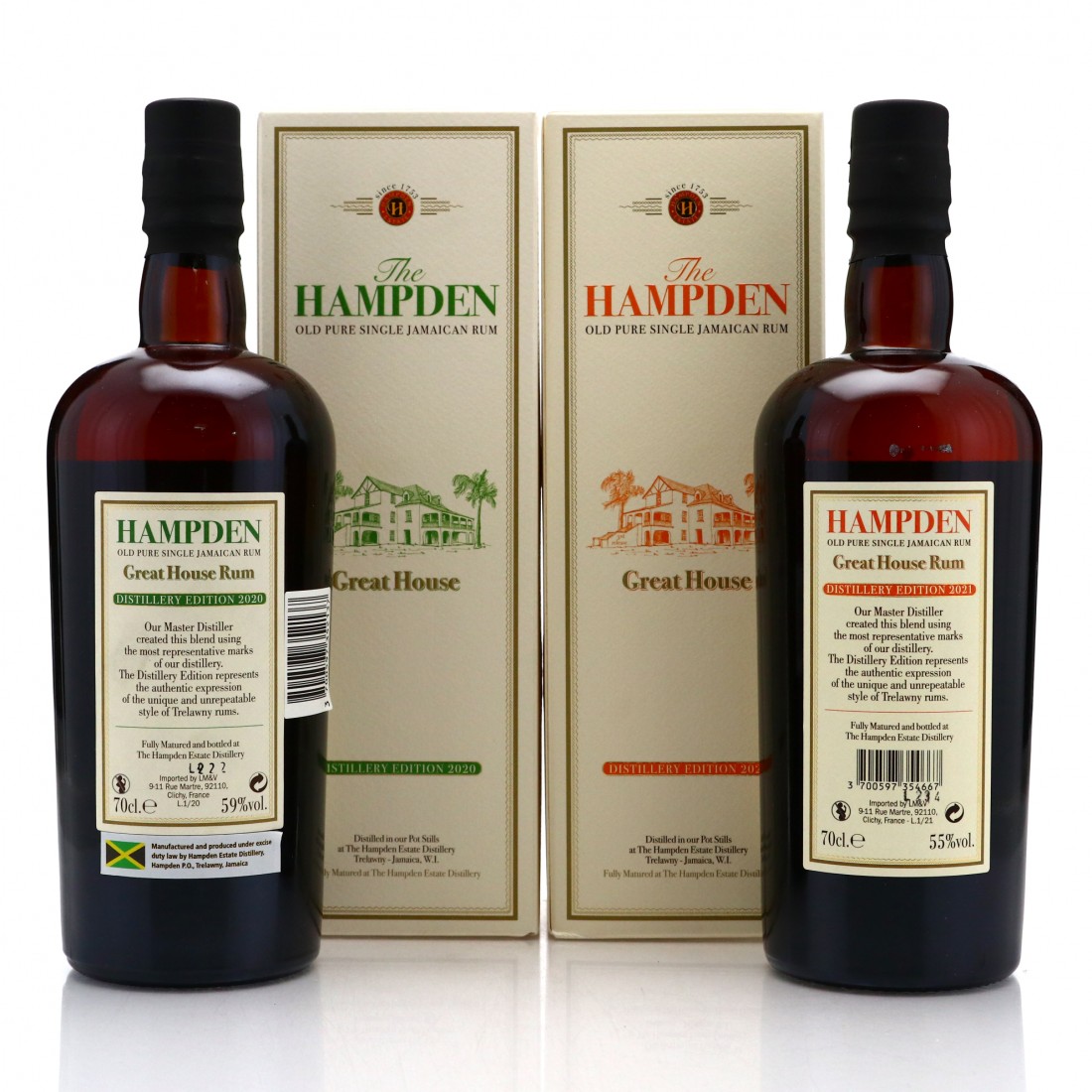 Hampden Great House 2020 & 2021 2x 70cl Rum Auctioneer