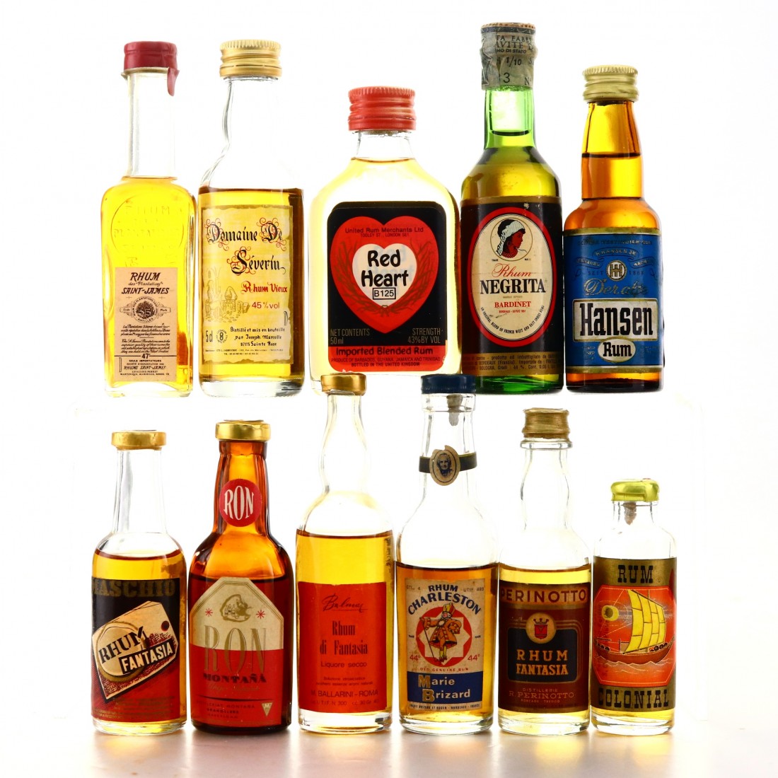 Rum Miniature Selection x 11 1970s80s Rum Auctioneer