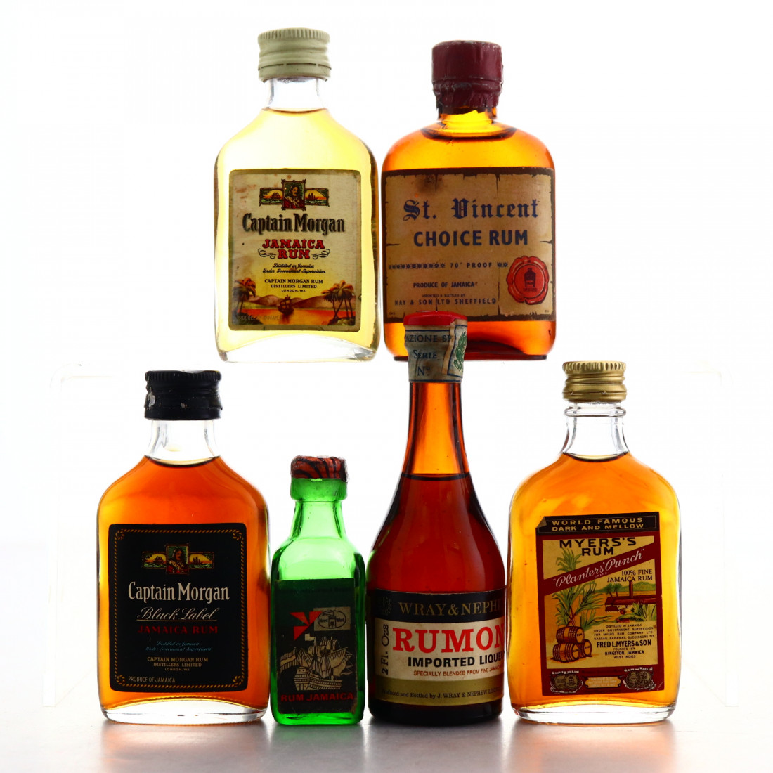 Blended Rum Miniature Selection x 6 1970s80s Rum Auctioneer
